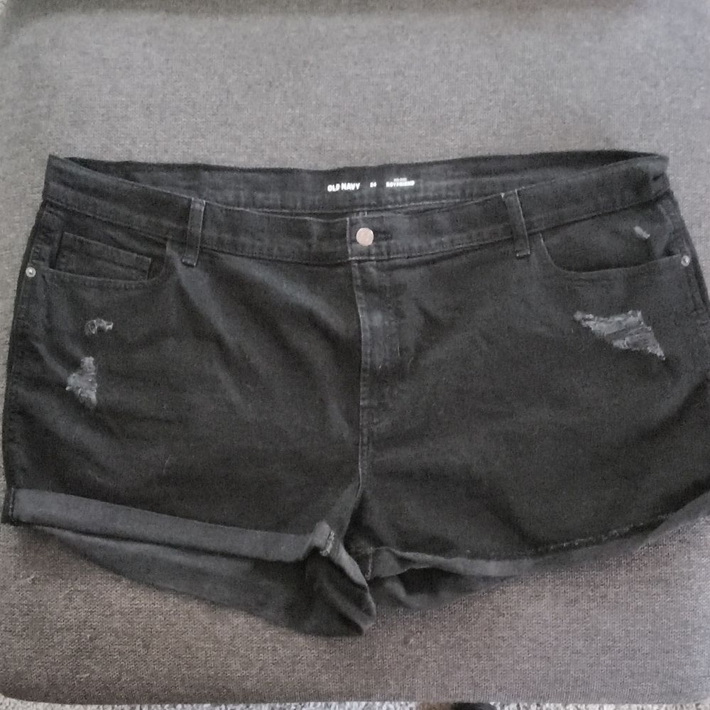 Old Navy Women's Distressed Black Jean Shorts